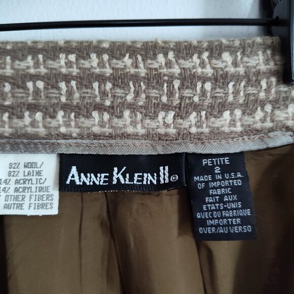 Ladies Petite SZ 2P Anne Klein Taupe/Cream Pencil Skirt - Picture 3 of 3
